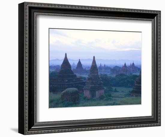 Buddhist Temples at Dawn, Bagan (Pagan) Archaeological Site, Mandalay Division, Myanmar (Burma)-Sergio Pitamitz-Framed Photographic Print