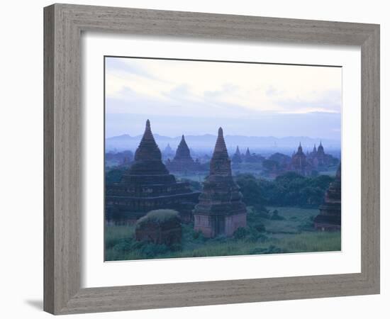 Buddhist Temples at Dawn, Bagan (Pagan) Archaeological Site, Mandalay Division, Myanmar (Burma)-Sergio Pitamitz-Framed Photographic Print