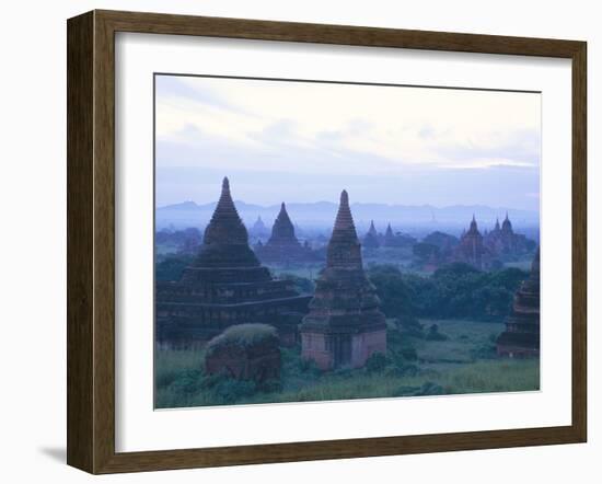 Buddhist Temples at Dawn, Bagan (Pagan) Archaeological Site, Mandalay Division, Myanmar (Burma)-Sergio Pitamitz-Framed Photographic Print