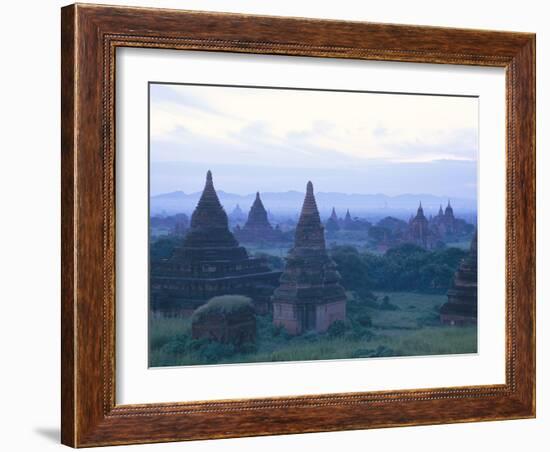 Buddhist Temples at Dawn, Bagan (Pagan) Archaeological Site, Mandalay Division, Myanmar (Burma)-Sergio Pitamitz-Framed Photographic Print