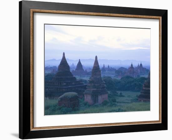 Buddhist Temples at Dawn, Bagan (Pagan) Archaeological Site, Mandalay Division, Myanmar (Burma)-Sergio Pitamitz-Framed Photographic Print
