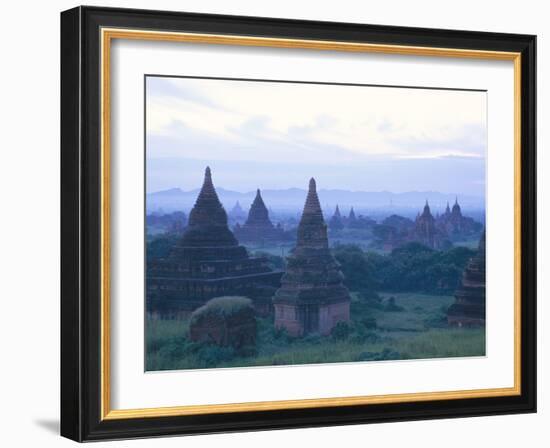 Buddhist Temples at Dawn, Bagan (Pagan) Archaeological Site, Mandalay Division, Myanmar (Burma)-Sergio Pitamitz-Framed Photographic Print