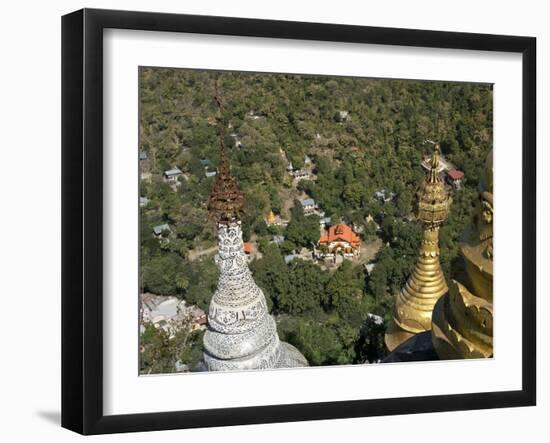 Buddhist Temples of Mount Popa Near Bagan, Myanmar (Burma)-Julio Etchart-Framed Photographic Print