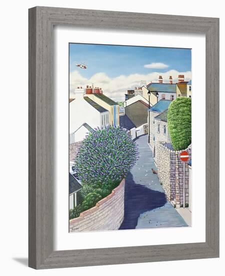 Buddleia in Clements Lane, Chiswell, 2014 (Oil on Canvas)-Liz Wright-Framed Giclee Print