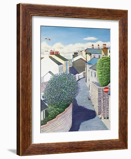 Buddleia in Clements Lane, Chiswell, 2014 (Oil on Canvas)-Liz Wright-Framed Giclee Print