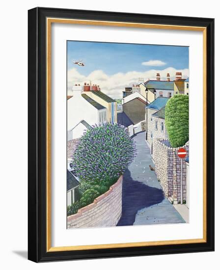 Buddleia in Clements Lane, Chiswell, 2014 (Oil on Canvas)-Liz Wright-Framed Giclee Print