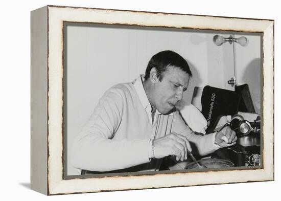 Buddy Rich Eating Backstage at Ronnie Scotts Jazz Club, London, 1979-Denis Williams-Framed Premier Image Canvas