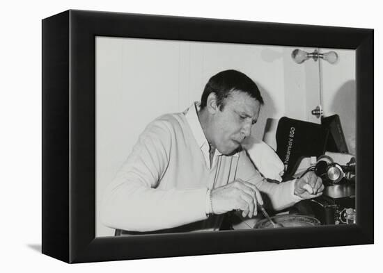 Buddy Rich Eating Backstage at Ronnie Scotts Jazz Club, London, 1979-Denis Williams-Framed Premier Image Canvas