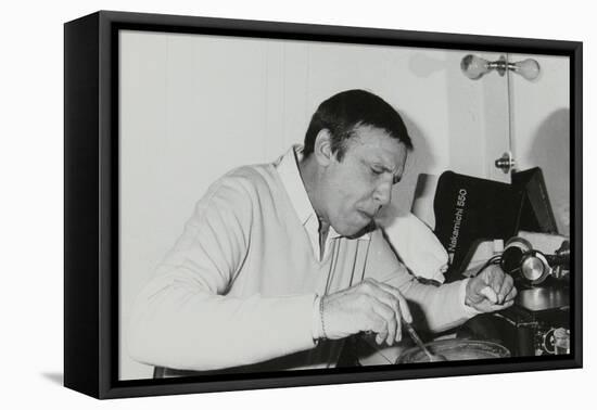 Buddy Rich Eating Backstage at Ronnie Scotts Jazz Club, London, 1979-Denis Williams-Framed Premier Image Canvas