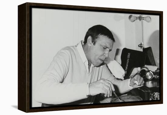 Buddy Rich Eating Backstage at Ronnie Scotts Jazz Club, London, 1979-Denis Williams-Framed Premier Image Canvas