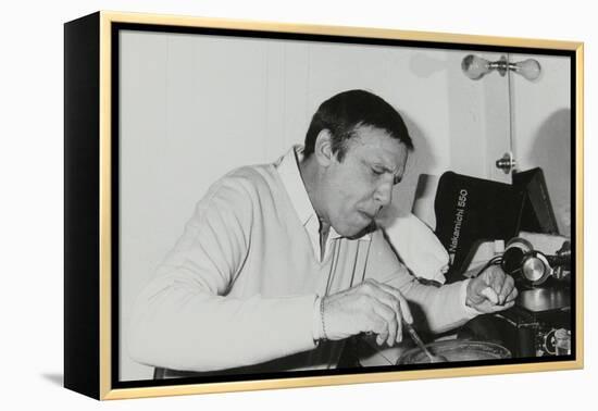 Buddy Rich Eating Backstage at Ronnie Scotts Jazz Club, London, 1979-Denis Williams-Framed Premier Image Canvas