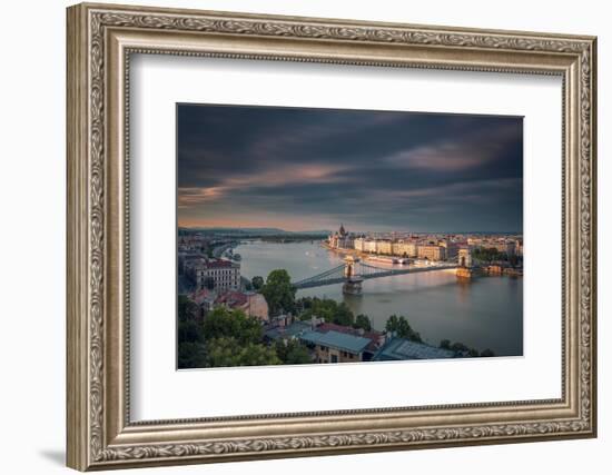 Budepest in golden sunset-Belinda Shi-Framed Photographic Print