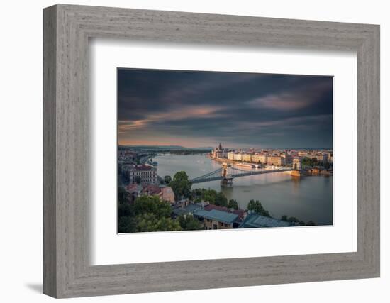 Budepest in golden sunset-Belinda Shi-Framed Photographic Print