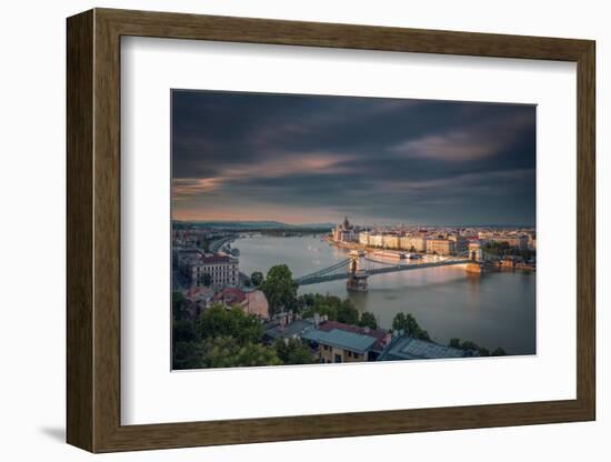 Budepest in golden sunset-Belinda Shi-Framed Photographic Print