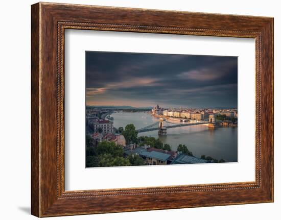 Budepest in golden sunset-Belinda Shi-Framed Photographic Print