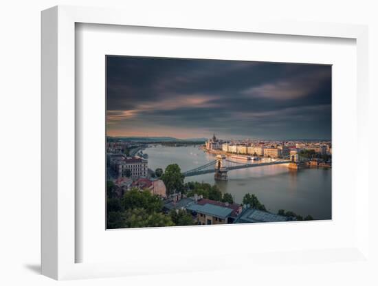 Budepest in golden sunset-Belinda Shi-Framed Photographic Print