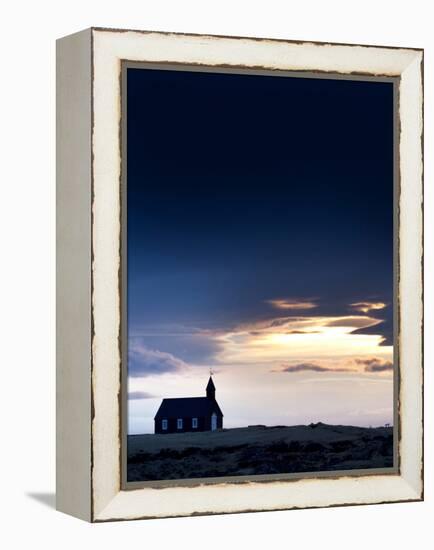 Budir Church at Sunrise, Hamlet on Budir in Stadarsveit on the Snaefellsnes Peninsula, Iceland-Lee Frost-Framed Premier Image Canvas