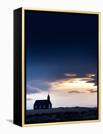 Budir Church at Sunrise, Hamlet on Budir in Stadarsveit on the Snaefellsnes Peninsula, Iceland-Lee Frost-Framed Premier Image Canvas