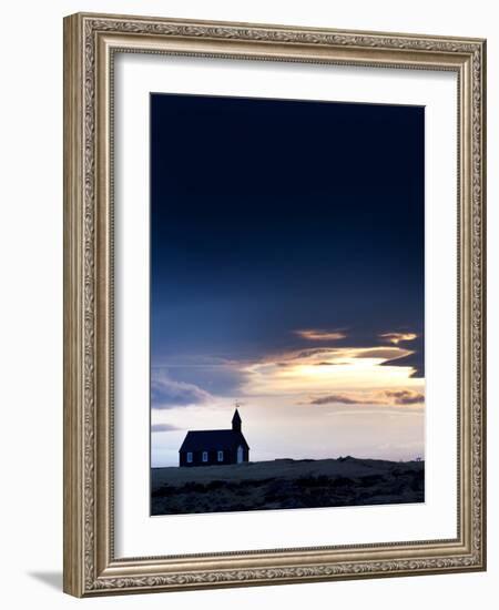 Budir Church at Sunrise, Hamlet on Budir in Stadarsveit on the Snaefellsnes Peninsula, Iceland-Lee Frost-Framed Photographic Print