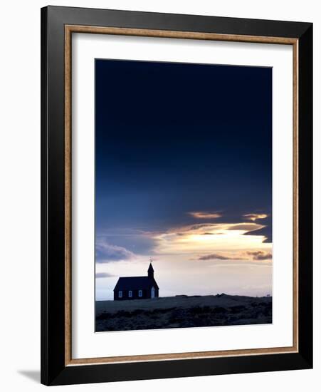 Budir Church at Sunrise, Hamlet on Budir in Stadarsveit on the Snaefellsnes Peninsula, Iceland-Lee Frost-Framed Photographic Print