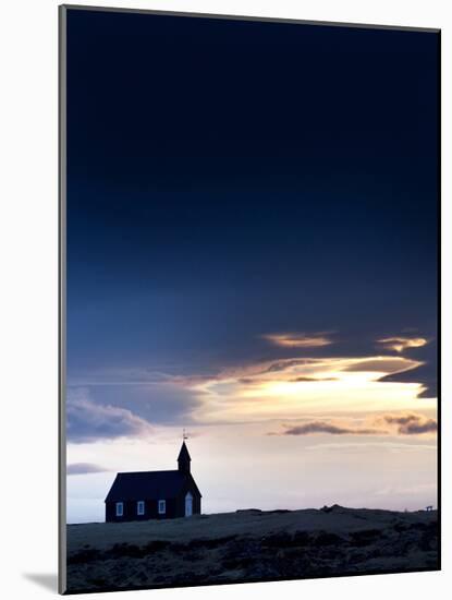 Budir Church at Sunrise, Hamlet on Budir in Stadarsveit on the Snaefellsnes Peninsula, Iceland-Lee Frost-Mounted Photographic Print