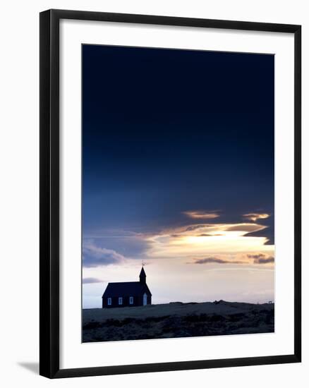 Budir Church at Sunrise, Hamlet on Budir in Stadarsveit on the Snaefellsnes Peninsula, Iceland-Lee Frost-Framed Photographic Print