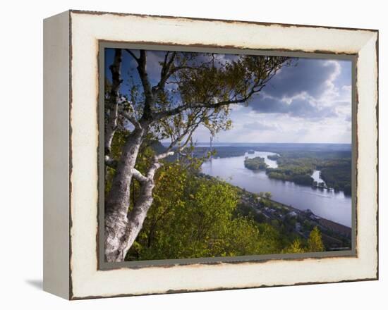 Buena Vista Park Lookout, Mississippi River, Alma, Wisconsin, USA-Walter Bibikow-Framed Premier Image Canvas