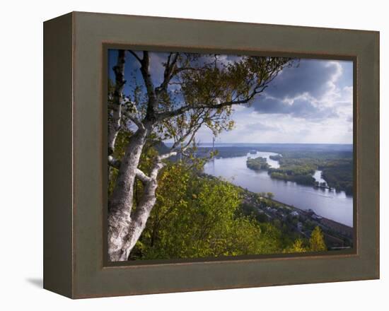 Buena Vista Park Lookout, Mississippi River, Alma, Wisconsin, USA-Walter Bibikow-Framed Premier Image Canvas