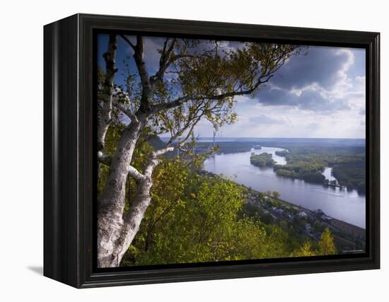 Buena Vista Park Lookout, Mississippi River, Alma, Wisconsin, USA-Walter Bibikow-Framed Premier Image Canvas