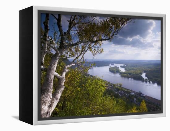 Buena Vista Park Lookout, Mississippi River, Alma, Wisconsin, USA-Walter Bibikow-Framed Premier Image Canvas