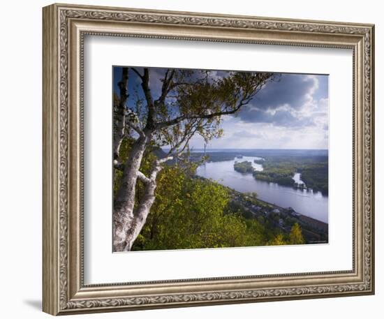 Buena Vista Park Lookout, Mississippi River, Alma, Wisconsin, USA-Walter Bibikow-Framed Photographic Print