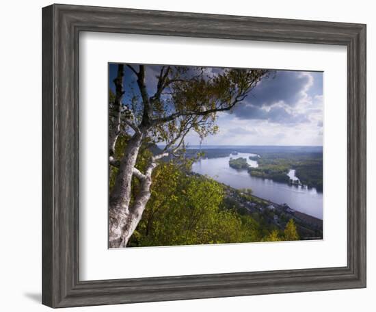 Buena Vista Park Lookout, Mississippi River, Alma, Wisconsin, USA-Walter Bibikow-Framed Photographic Print