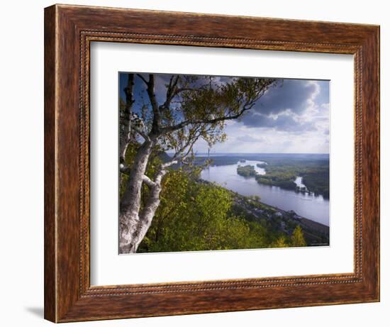 Buena Vista Park Lookout, Mississippi River, Alma, Wisconsin, USA-Walter Bibikow-Framed Photographic Print