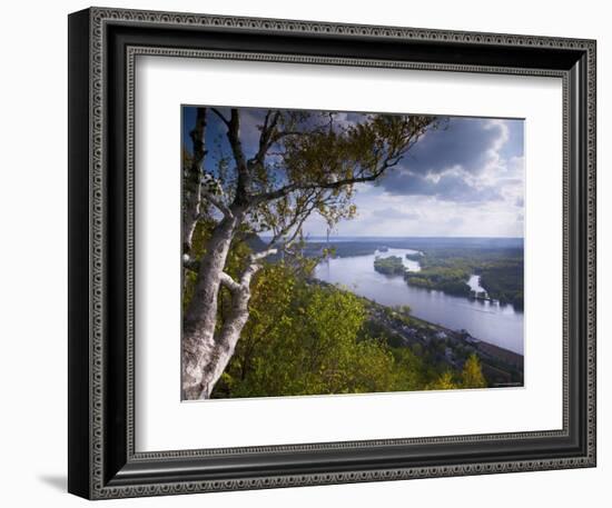 Buena Vista Park Lookout, Mississippi River, Alma, Wisconsin, USA-Walter Bibikow-Framed Photographic Print