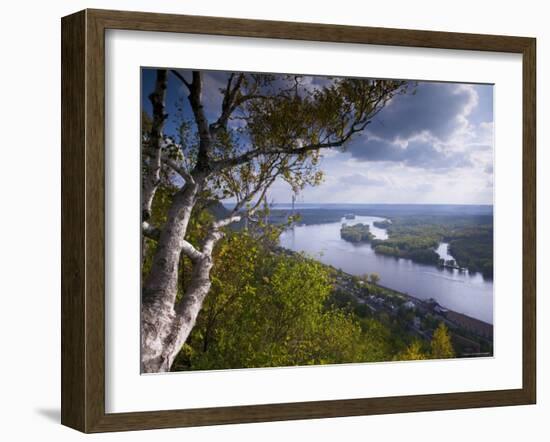 Buena Vista Park Lookout, Mississippi River, Alma, Wisconsin, USA-Walter Bibikow-Framed Photographic Print