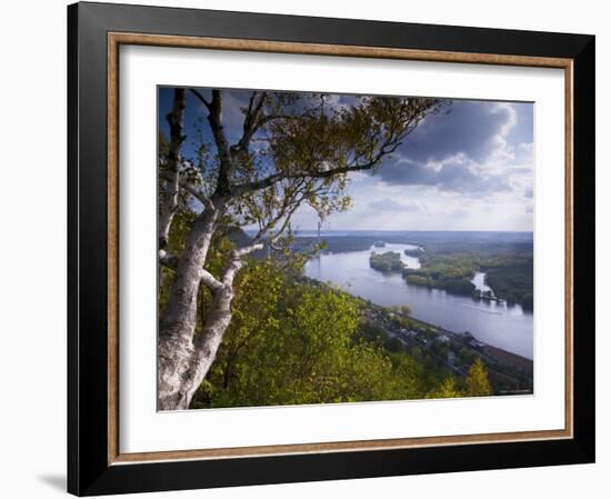 Buena Vista Park Lookout, Mississippi River, Alma, Wisconsin, USA-Walter Bibikow-Framed Photographic Print