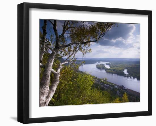 Buena Vista Park Lookout, Mississippi River, Alma, Wisconsin, USA-Walter Bibikow-Framed Photographic Print