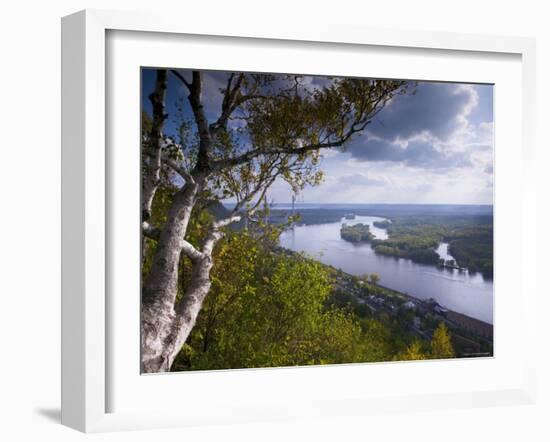 Buena Vista Park Lookout, Mississippi River, Alma, Wisconsin, USA-Walter Bibikow-Framed Photographic Print