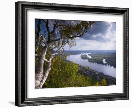 Buena Vista Park Lookout, Mississippi River, Alma, Wisconsin, USA-Walter Bibikow-Framed Photographic Print