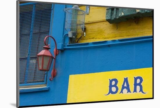 Buenos Aires, Argentina. La Boca Colorful Street with Murals Out Window of Bar of Building-Bill Bachmann-Mounted Photographic Print