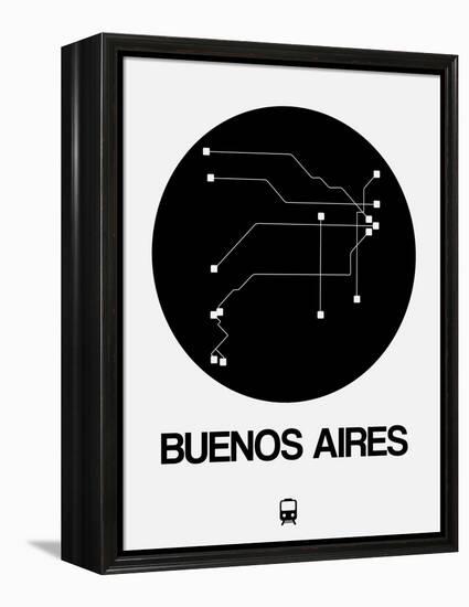 Buenos Aires Black Subway Map-NaxArt-Framed Stretched Canvas