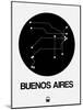 Buenos Aires Black Subway Map-NaxArt-Mounted Art Print