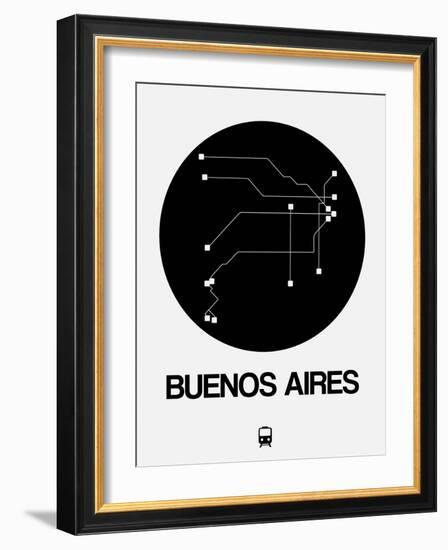 Buenos Aires Black Subway Map-NaxArt-Framed Art Print