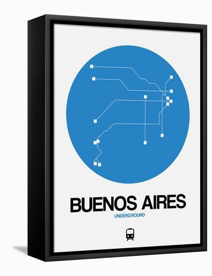 Buenos Aires Blue Subway Map-NaxArt-Framed Stretched Canvas