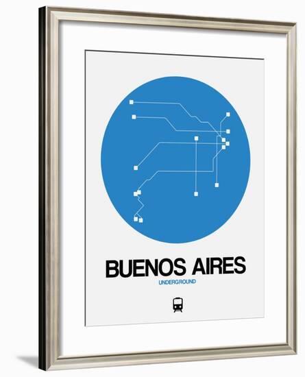 Buenos Aires Blue Subway Map-NaxArt-Framed Art Print