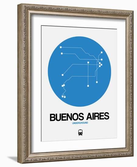 Buenos Aires Blue Subway Map-NaxArt-Framed Art Print