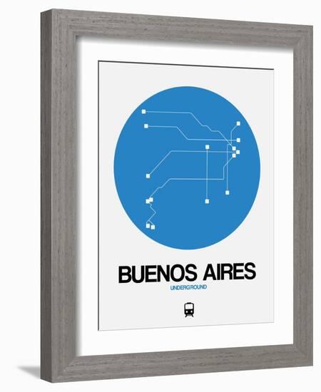 Buenos Aires Blue Subway Map-NaxArt-Framed Art Print