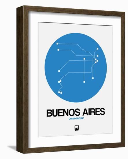 Buenos Aires Blue Subway Map-NaxArt-Framed Art Print