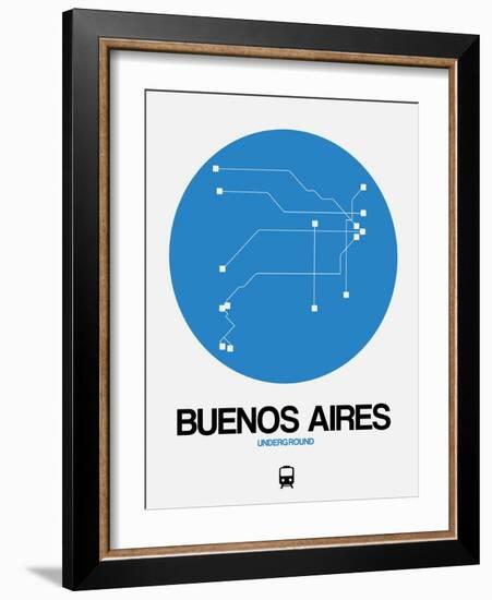 Buenos Aires Blue Subway Map-NaxArt-Framed Art Print