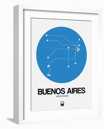 Buenos Aires Blue Subway Map-NaxArt-Framed Art Print